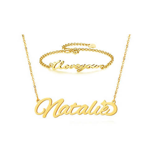 Personalized laser cut acrylic name plate jewelry wholesale makers custom nameplate necklace and earrings sets factory and suppliers websites